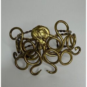 Vintage Artisan Octopus Cuff Bracelet Boho Pirate Eclectic Artsy Nautical